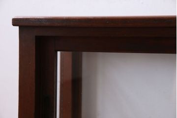 アンティーク家具　和製アンティーク　木の質感が味わい深い　卓上でも使えるガラスケース(ショーケース)