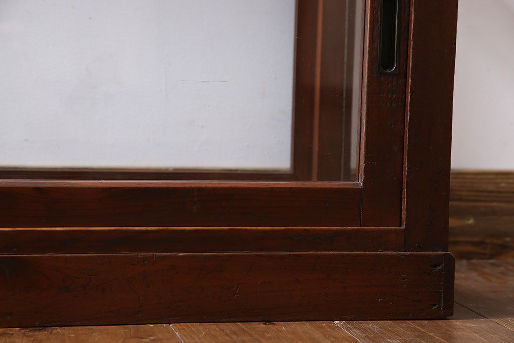 アンティーク家具　和製アンティーク　木の質感が味わい深い　卓上でも使えるガラスケース(ショーケース)