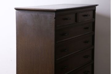 ビンテージ　永田良介商店製　S型　シックなデザインの整理箪笥(チェスト)(定価41万円)