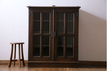 中古　希少!永田良介商店製　気品漂う格子型本箱(ブックケース、収納棚、戸棚)(定価37万円)