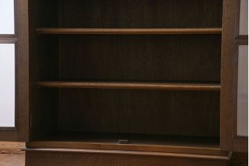 中古　希少!永田良介商店製　気品漂う格子型本箱(ブックケース、収納棚、戸棚)(定価37万円)