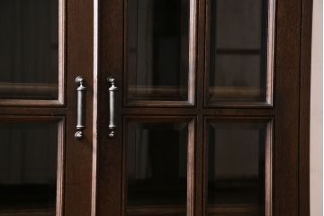 中古　希少!永田良介商店製　気品漂う格子型本箱(ブックケース、収納棚、戸棚)(定価37万円)