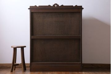 中古　希少!永田良介商店製　気品漂う格子型本箱(ブックケース、収納棚、戸棚)(定価37万円)