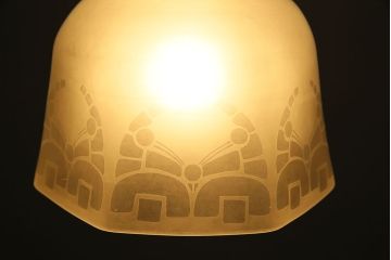 アンティーク　エッチング加工がおしゃれなシェード(天井照明、ペンダントライト)