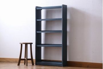 ペイント家具　落ち着いた雰囲気漂う細身の本棚(飾り棚、陳列棚)