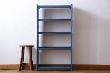 ペイント家具　落ち着いた雰囲気漂う細身の本棚(飾り棚、陳列棚)