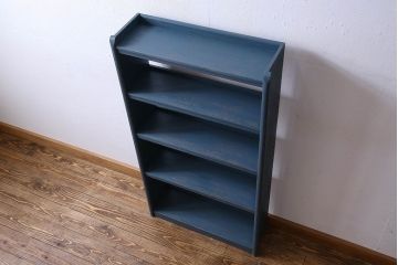 ペイント家具　落ち着いた雰囲気漂う細身の本棚(飾り棚、陳列棚)