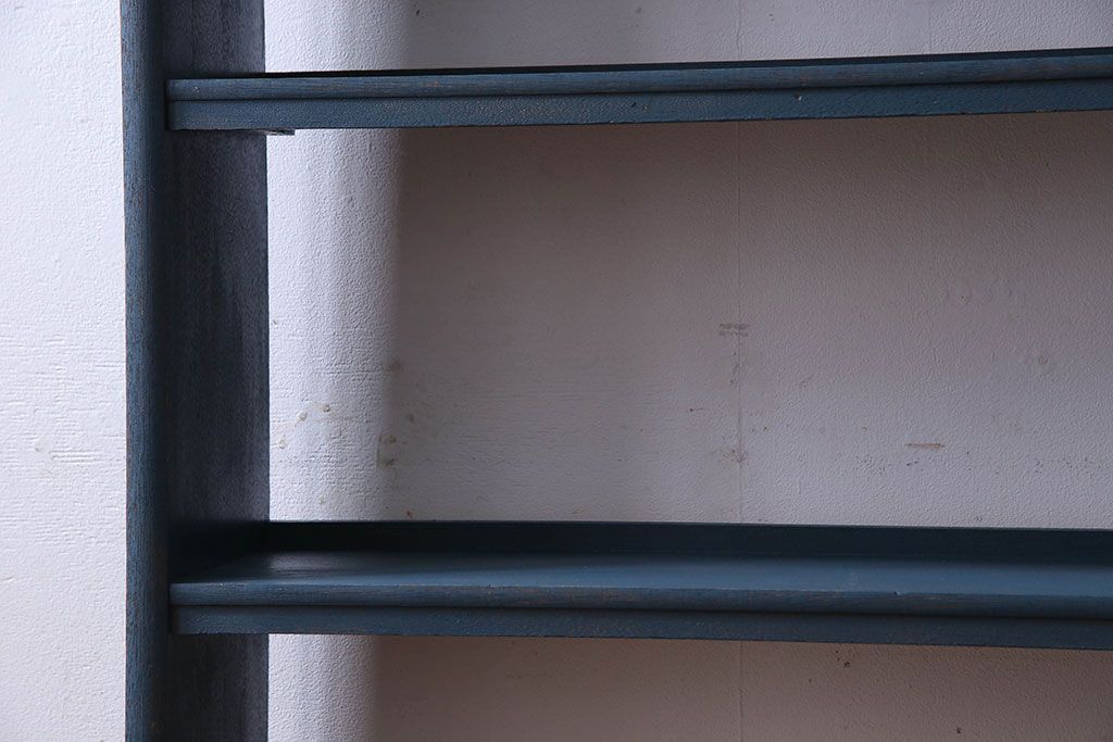 ペイント家具　落ち着いた雰囲気漂う細身の本棚(飾り棚、陳列棚)