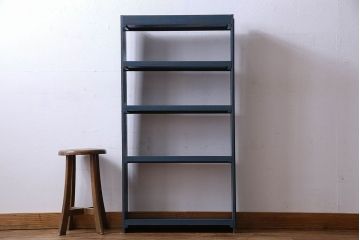 ペイント家具　落ち着いた雰囲気漂う細身の本棚(飾り棚、陳列棚)