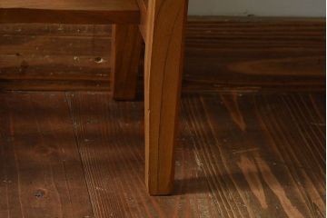 レトロ家具　昭和レトロ　古いケヤキ材のシンプルなクッションスツール(椅子、チェア)