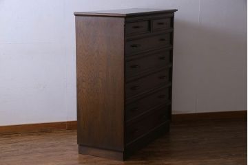 ビンテージ　永田良介商店製　S型　シックなデザインの整理箪笥(チェスト)(定価41万円)(1)