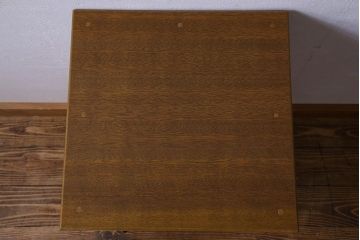 アンティーク雑貨　昭和レトロ　モールガラス使用　レトロな木製サイドキャビネット(サイドテーブル、収納棚、電話台、花台)