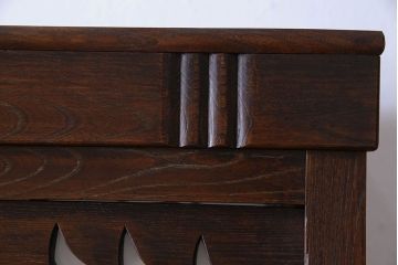 アンティーク家具　大正ロマン　色ガラス入り　シックな雰囲気漂うタバコ屋の台付きガラスケース(ショーケース、飾り棚、陳列棚)