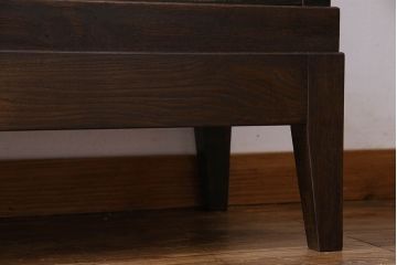 アンティーク家具　大正ロマン　色ガラス入り　シックな雰囲気漂うタバコ屋の台付きガラスケース(ショーケース、飾り棚、陳列棚)