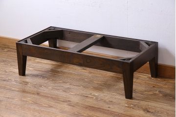 アンティーク家具　大正ロマン　色ガラス入り　シックな雰囲気漂うタバコ屋の台付きガラスケース(ショーケース、飾り棚、陳列棚)