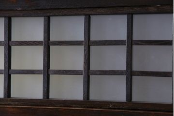 アンティーク家具　大正ロマン　色ガラス入り　シックな雰囲気漂うタバコ屋の台付きガラスケース(ショーケース、飾り棚、陳列棚)