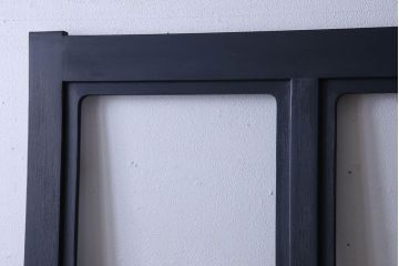 ペイント家具　落ち着いた色味のガラス戸(引き戸、建具)2枚セット