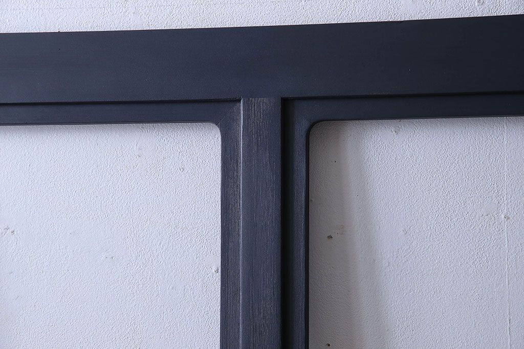 ペイント家具　落ち着いた色味のガラス戸(引き戸、建具)2枚セット