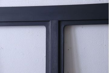 ペイント家具　落ち着いた色味のガラス戸(引き戸、建具)2枚セット