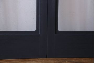 ペイント家具　落ち着いた色味のガラス戸(引き戸、建具)2枚セット