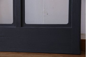 ペイント家具　落ち着いた色味のガラス戸(引き戸、建具)2枚セット