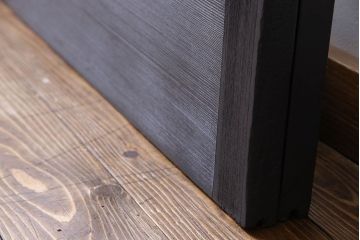 ペイント家具　落ち着いた色味のガラス戸(引き戸、建具)2枚セット