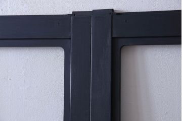 ペイント家具　落ち着いた色味のガラス戸(引き戸、建具)2枚セット