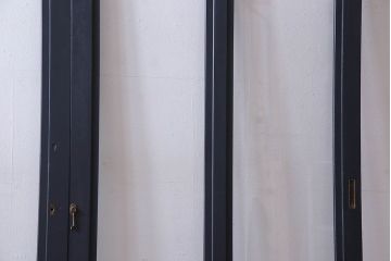 ペイント家具　落ち着いた色味のガラス戸(引き戸、建具)2枚セット