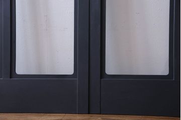 ペイント家具　落ち着いた色味のガラス戸(引き戸、建具)2枚セット