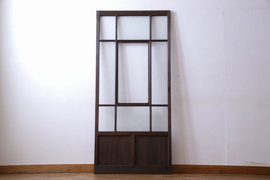 和製アンティーク　ダイヤガラス入り　モダンなデザインのガラス戸(引き戸、建具)