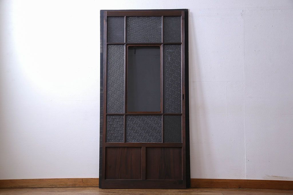 和製アンティーク　ダイヤガラス入り　モダンなデザインのガラス戸(引き戸、建具)