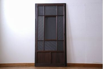 和製アンティーク　ダイヤガラス入り　モダンなデザインのガラス戸(引き戸、建具)