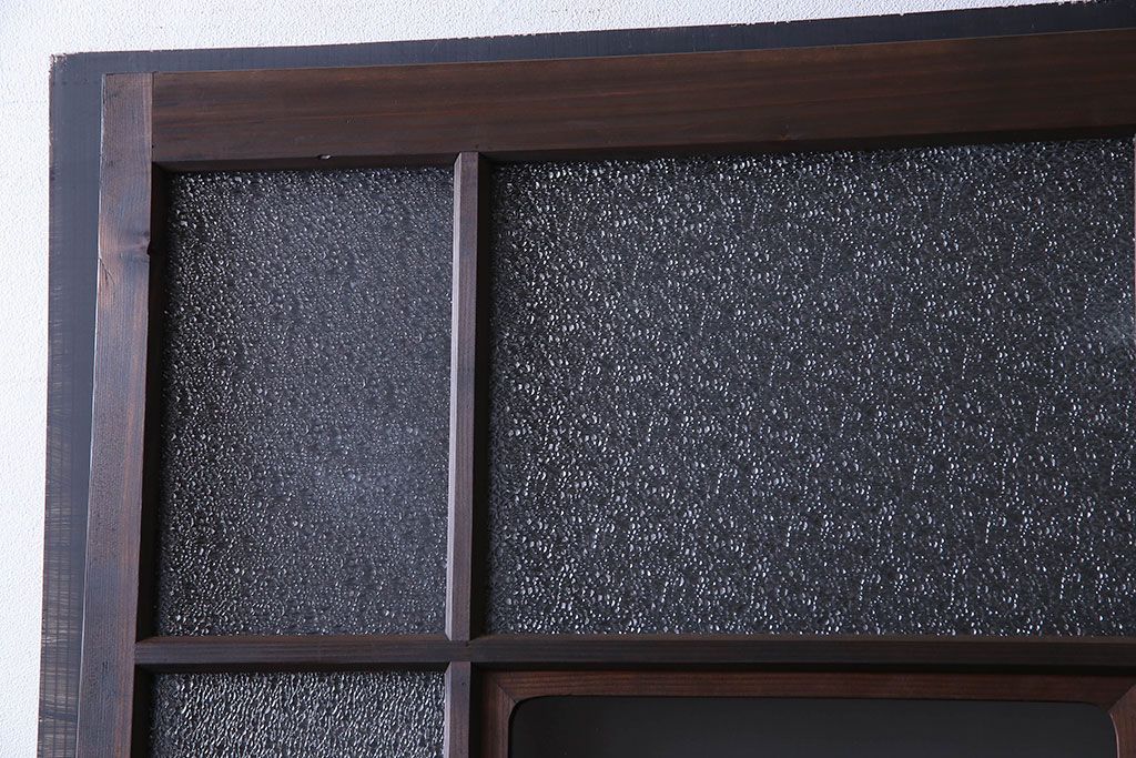 和製アンティーク　ダイヤガラス入り　モダンなデザインのガラス戸(引き戸、建具)