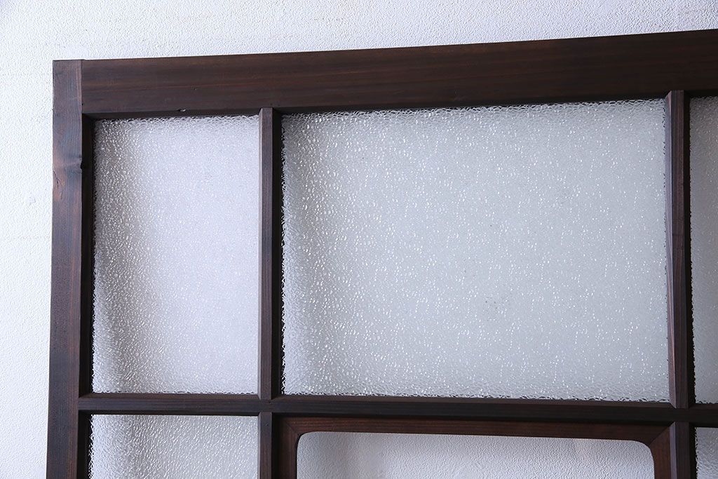 和製アンティーク　ダイヤガラス入り　モダンなデザインのガラス戸(引き戸、建具)