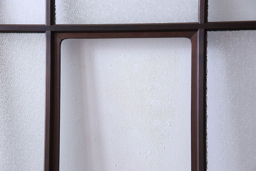 和製アンティーク　ダイヤガラス入り　モダンなデザインのガラス戸(引き戸、建具)