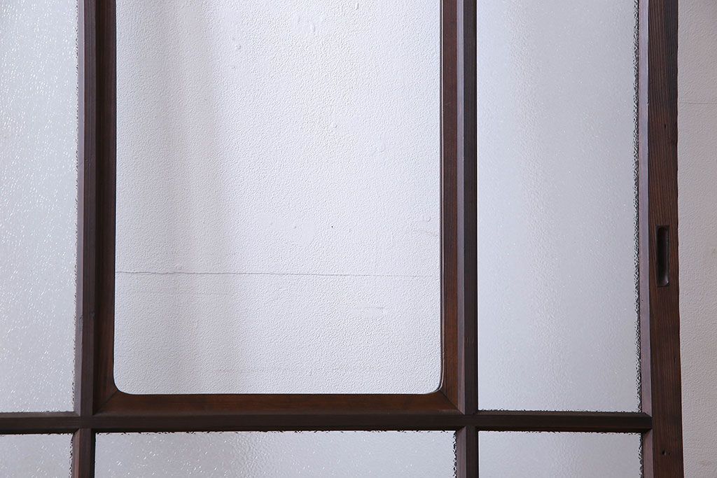 和製アンティーク　ダイヤガラス入り　モダンなデザインのガラス戸(引き戸、建具)