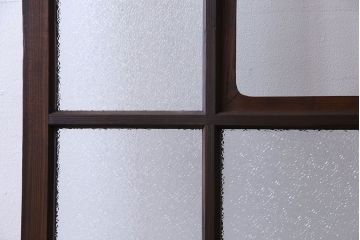 和製アンティーク　ダイヤガラス入り　モダンなデザインのガラス戸(引き戸、建具)