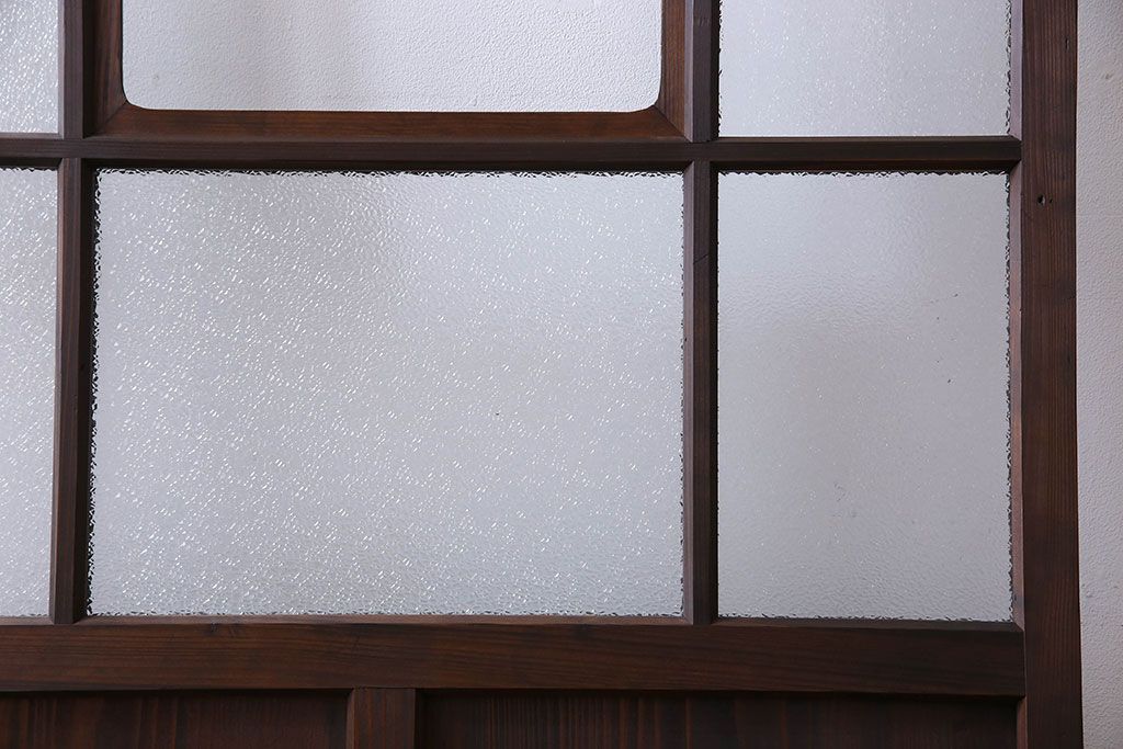 和製アンティーク　ダイヤガラス入り　モダンなデザインのガラス戸(引き戸、建具)