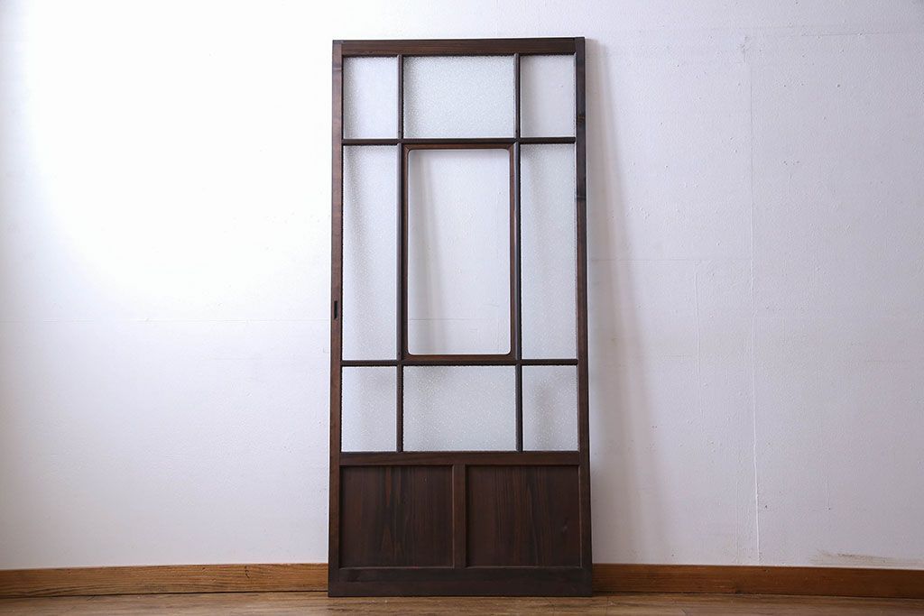 和製アンティーク　ダイヤガラス入り　モダンなデザインのガラス戸(引き戸、建具)