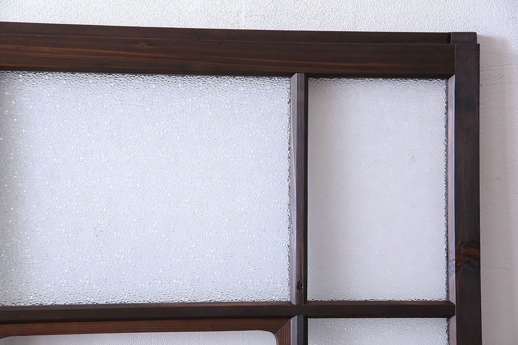 和製アンティーク　ダイヤガラス入り　モダンなデザインのガラス戸(引き戸、建具)