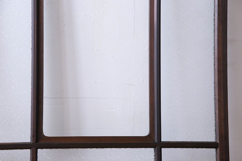 和製アンティーク　ダイヤガラス入り　モダンなデザインのガラス戸(引き戸、建具)