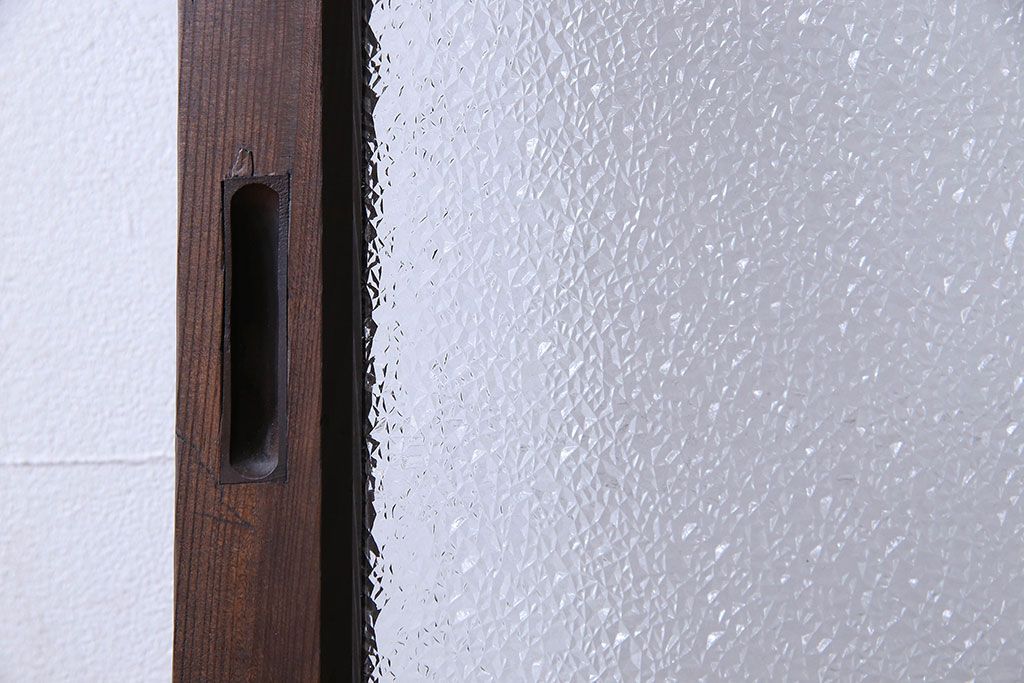 和製アンティーク　ダイヤガラス入り　モダンなデザインのガラス戸(引き戸、建具)