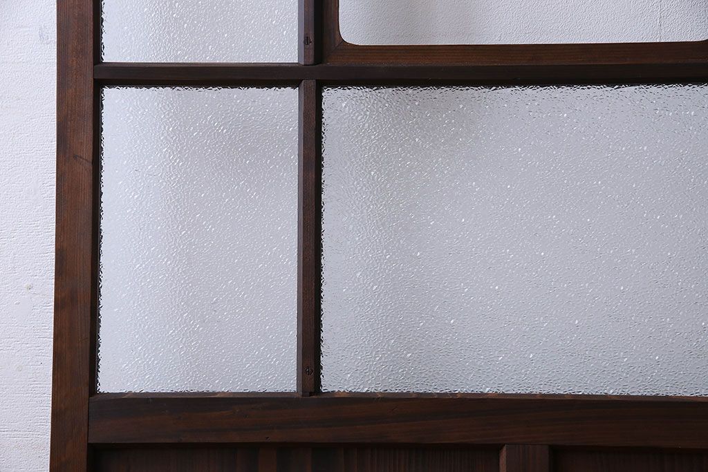 和製アンティーク　ダイヤガラス入り　モダンなデザインのガラス戸(引き戸、建具)