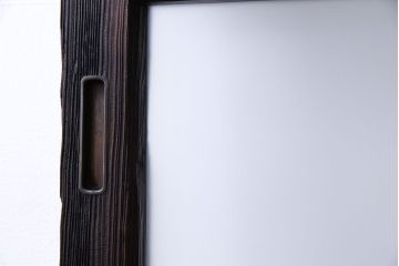 和製アンティーク　大正ロマン香る　色ガラス入りのガラス戸(引き戸、建具)2枚組