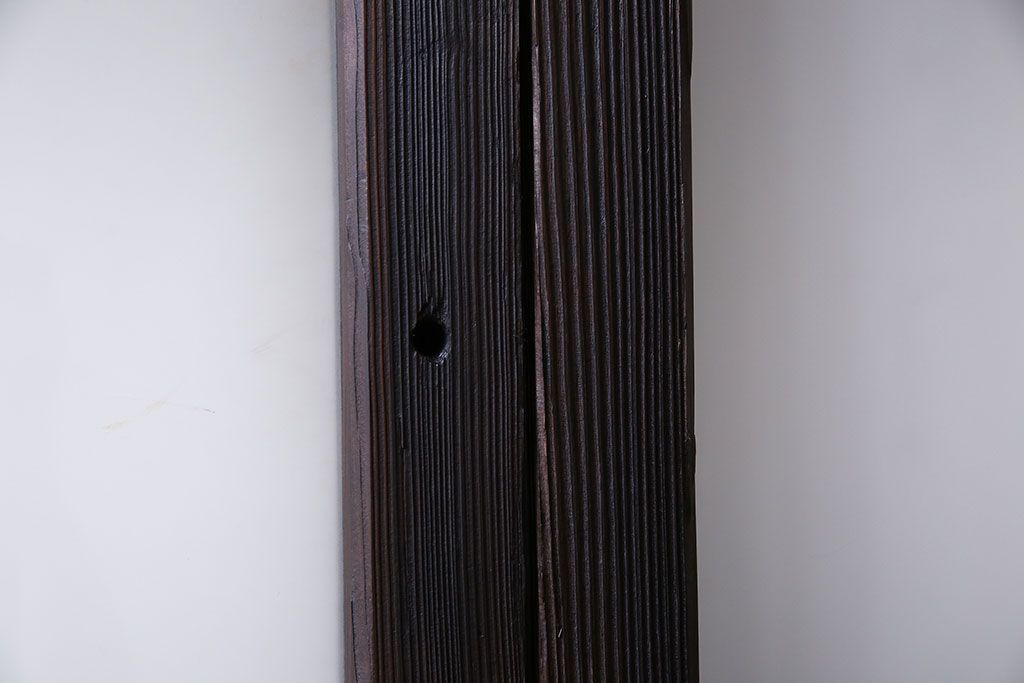 和製アンティーク　大正ロマン香る　色ガラス入りのガラス戸(引き戸、建具)2枚組