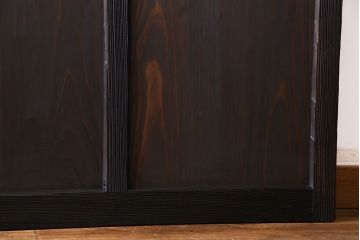 和製アンティーク　大正ロマン香る　色ガラス入りのガラス戸(引き戸、建具)2枚組