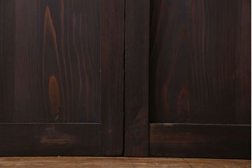 和製アンティーク　大正ロマン香る　色ガラス入りのガラス戸(引き戸、建具)2枚組