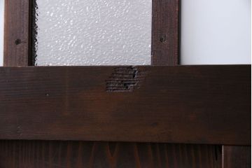 和製アンティーク　色ガラス入り　大正ロマンの雰囲気漂うガラス戸(引き戸、建具)2枚組