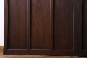 和製アンティーク　色ガラス入り　大正ロマンの雰囲気漂うガラス戸(引き戸、建具)2枚組