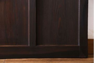 和製アンティーク　色ガラス入り　大正ロマンの雰囲気漂うガラス戸(引き戸、建具)2枚組